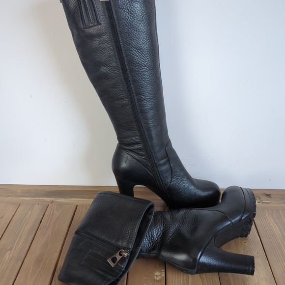 RUDSAK Textured Black Leather Heeled Boots - Picture 6 of 12